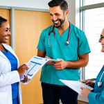 **

"A diverse team of healthcare professionals (doctor, nurse, pharmacist) in a brightly lit, modern hospital meeting room, reviewing patient charts and collaborating.  Everyone is smiling and engaged in discussion. fully clothed, appropriate attire, professional setting, safe for work, perfect anatomy, natural proportions, family-friendly, well-formed hands, proper finger count, natural body proportions."

**
