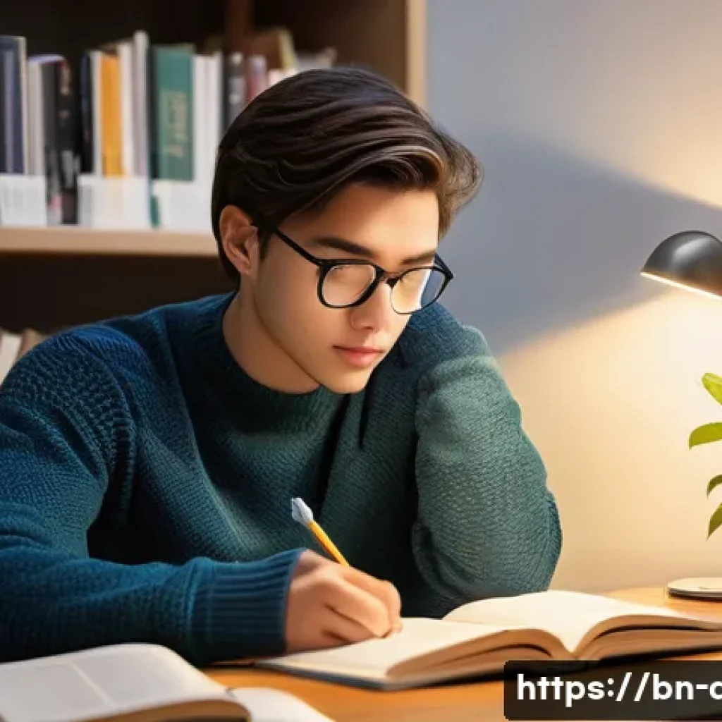 전문의 시험 주관식 문제 대비법 - **Prompt 1: Dedicated Study Session**
    "A young adult, male or female, with neat hair, deeply foc...