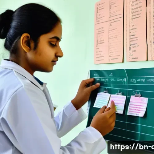 의학 이론 요약 정리법 - A detailed educational scene showing a Bengali student studying medical textbooks in a cozy, well-li...