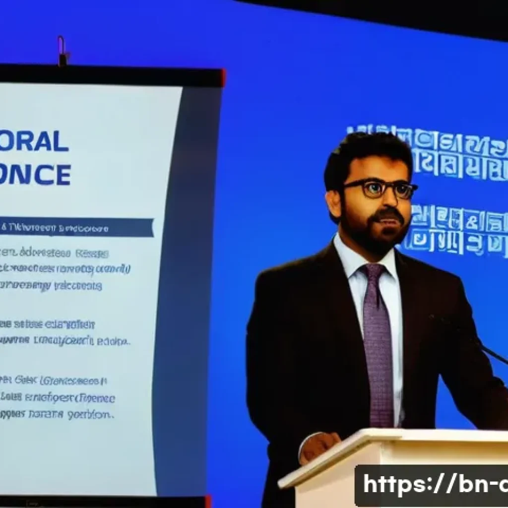 전문의 학회 발표 준비법 - A professional conference scene featuring a Bengali presenter standing confidently at a podium in fr...