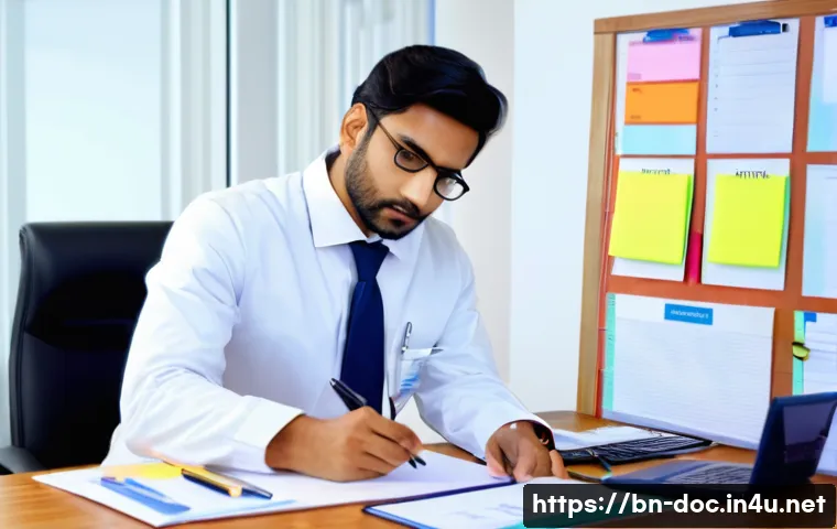 전문의를 위한 학술대회 준비 - A professional Bengali male doctor preparing for a medical conference, sitting at a wooden desk with...