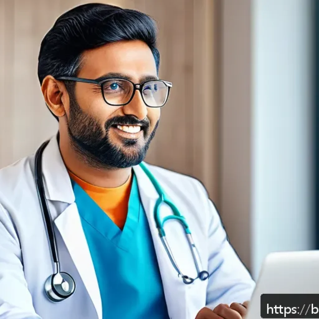 의료 마케팅과 의사의 역할 - A professional Bengali male doctor in a modern clinic setting, engaging warmly with a diverse group ...